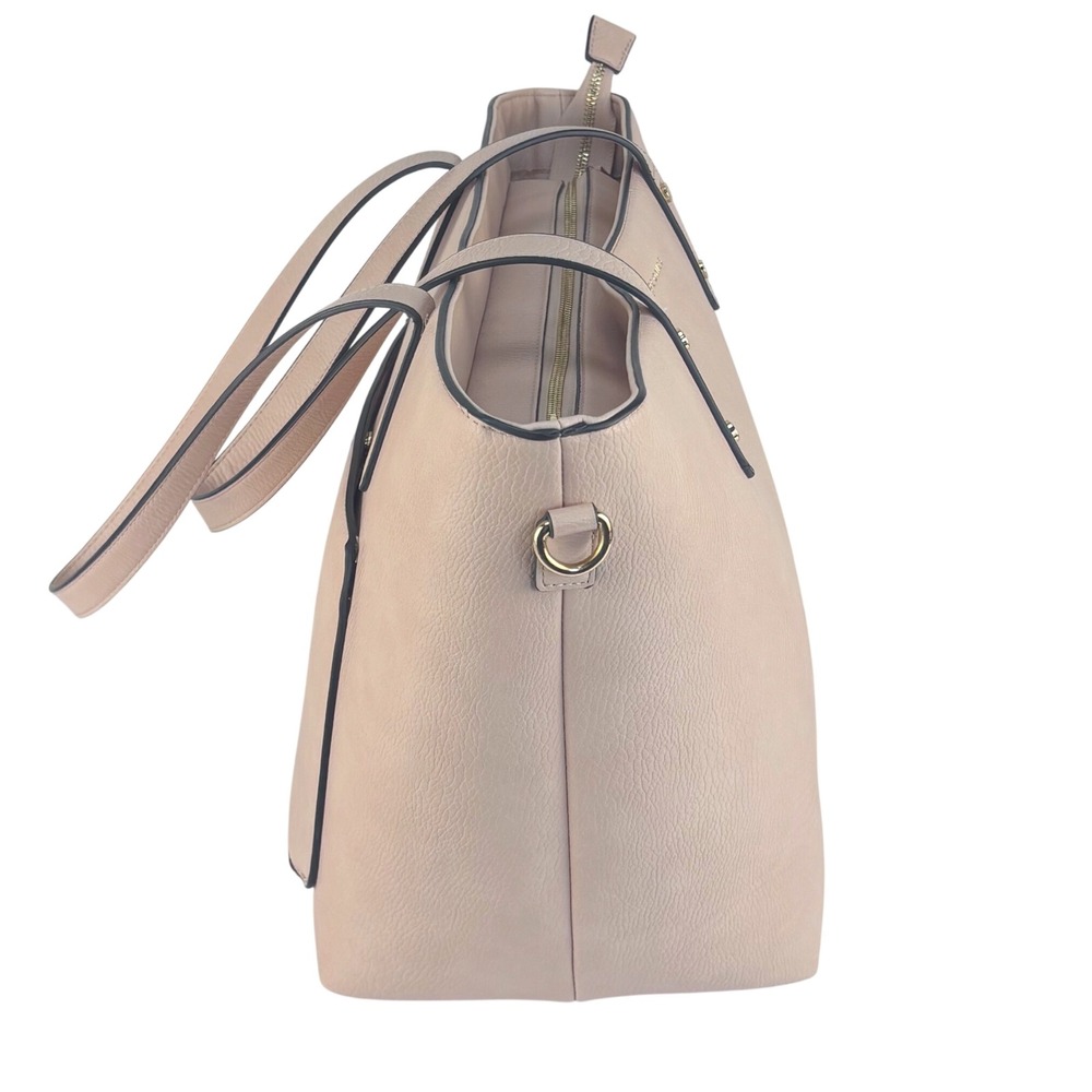 Poppy & Peonies Tote Commuter Backpack Set Blush Pink Gold Vegan Leather - Picture 11 of 16